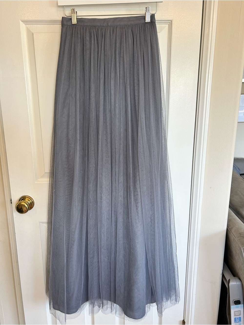 Jenny Yoo Anthropologie BHLDN Gray Tulle Maxi Skirt | Size 2 | A-Line - Picture 4 of 9